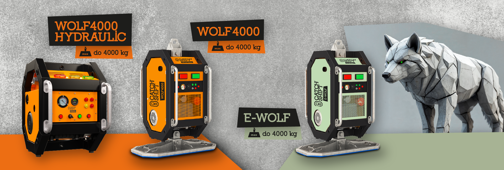 WOLF4000, E-WOLF 4000, WOLF HYDRAULIC 4000 Chwytak próżniowy do elementów o masie do 4 ton