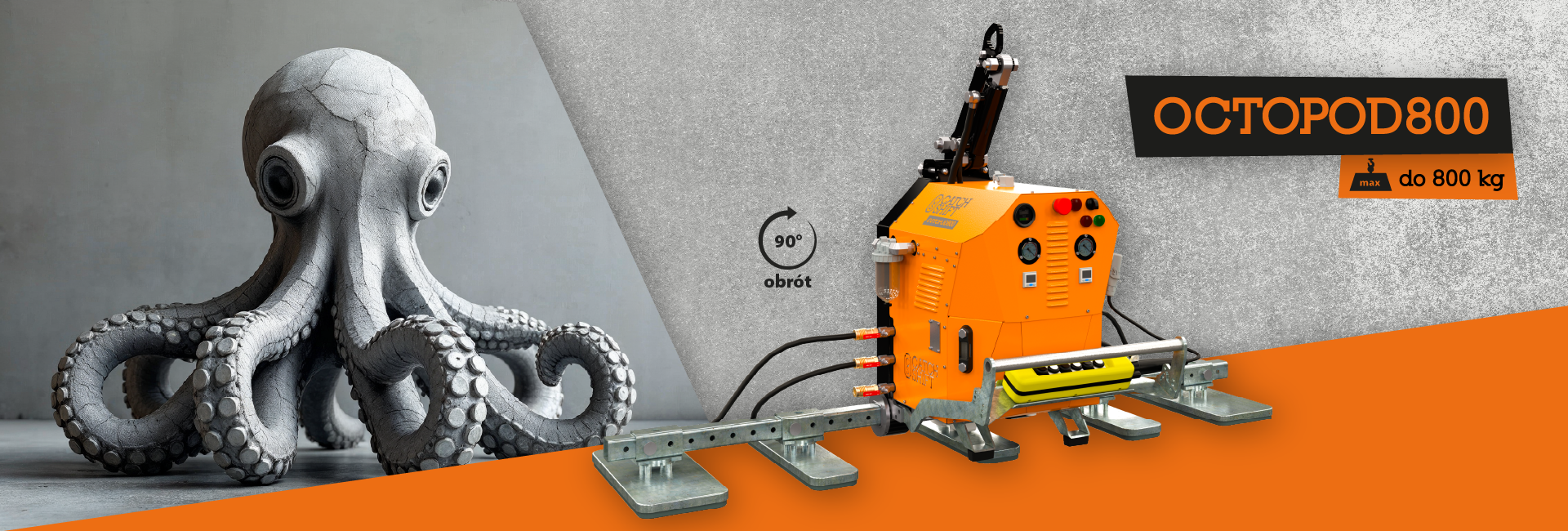 Chwytak próżniowy OCTOPOD 800 do kamienia – udźwig do 800 kg