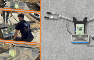 Montaż betonu architektonicznego z wykorzystaniem chwytaka próżniowego E-Mickey 255